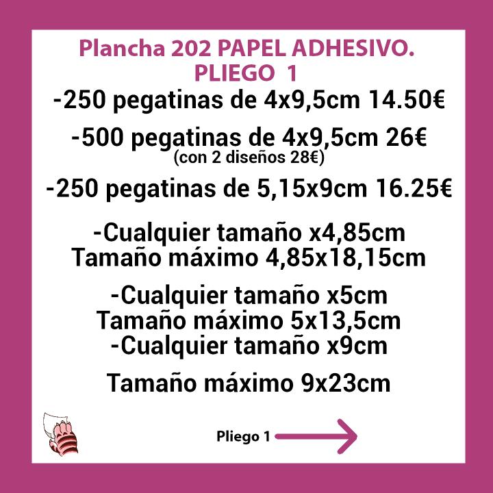 Plancha pegatinas